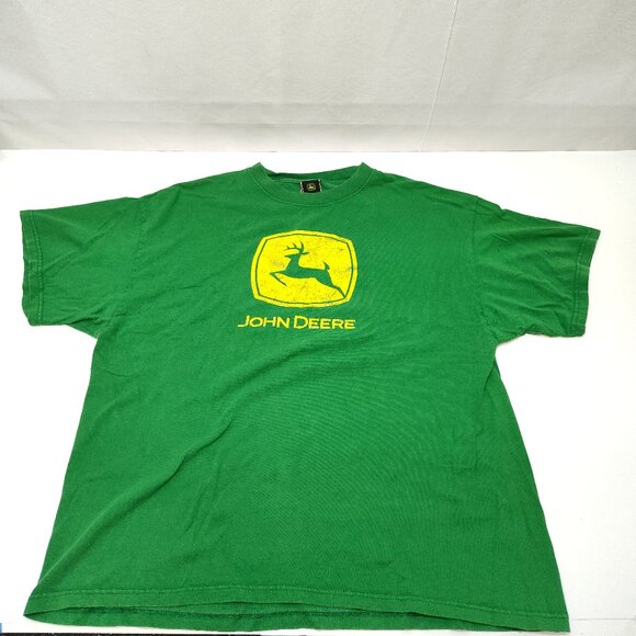 John Deere Green Logo T-Shirt  Men's XL Preshrunk Cotton Classic Casual Tee VTG - Picture 1 of 4